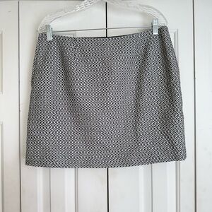 Gap Women Skirt A Line Short Side Zip Hook Preppy Black White Size 10